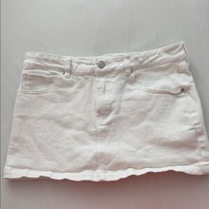Source Unknown White Denim Mini Skirt